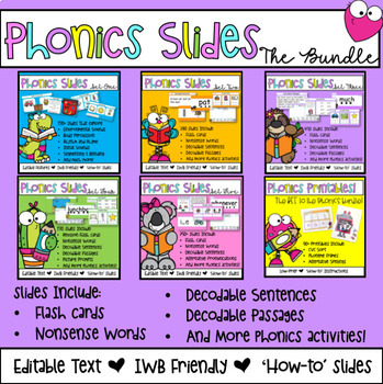 Preview of Editable and Differentiated Phonics PowerPoint Slides  | The Bundle! |