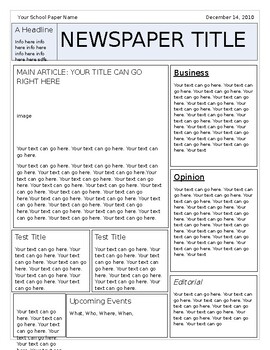 Newsletter template in one page(ready to use, editable and fillable ...