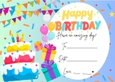 Editable and Printable Birthday Certificate