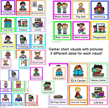 Center Chart Visuals for 3K, Preschool, Pre-K and Kinder (EDITABLE)
