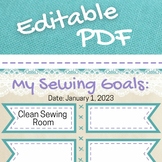 Editable and Printable Sewing Project Goal Chart: Color Version