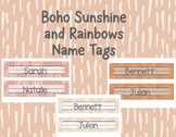 Editable and Ready to Print BOHO Sunshine and Rainbow Name tags