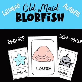 Preview of Editable PHONICS READING INTERVENTION SoR Word fluency Ocean Old Maid card game