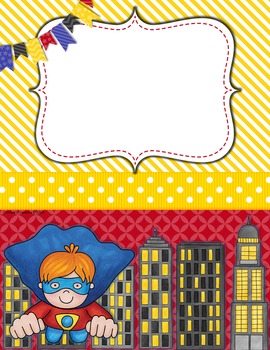 Preview of Teacher Binder Covers and Spines Super Hero theme (Editable in PowerPoint)