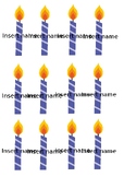 Editable birthday candles for birthday displays
