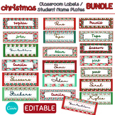 Editable christmas Classroom Labels / christmas Student Na