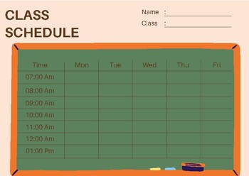 Preview of Editable class schedule
