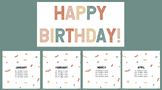 Editable confetti birthday signs- earth tone theme!