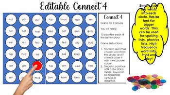 Preview of Editable connect 4 game template