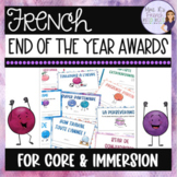Editable end of the year French awards/certificats de fin 