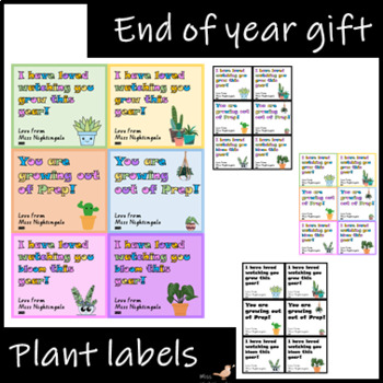 Preview of Editable end of year plant labels | I have loved watching you grow