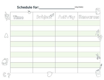 Preview of Daily schedule for preschool & kindergarten (Editable & fillable resource)
