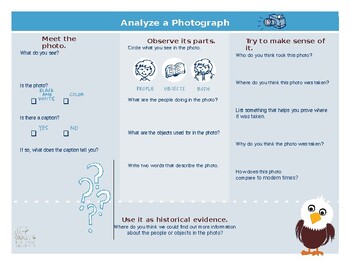 Preview of photo analysis worksheet (Editable & fillable resource)