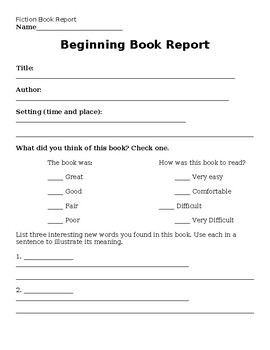 book report activities