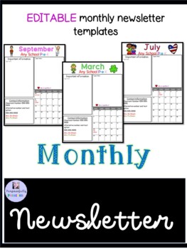 Preview of Editable monthly newsletter templates