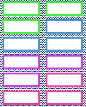 Editable name labels / tags - Chevron by Mrs Warner's Wonderful World