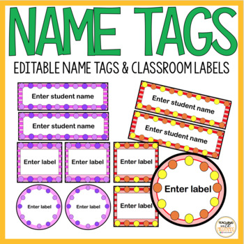 Preview of Editable name tags and classroom labels