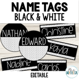 Editable name tags/labels: Black & White Dots