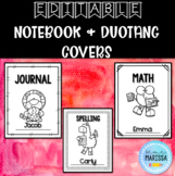 Editable French or English Notebook & Duotang Covers
