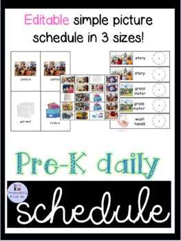 Preview of Editable simple picture schedule for Pre-K, Preschool, Kindergarten