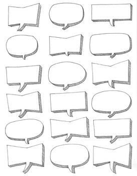 Preview of Blank speech bubbles ~Clip art ~Customize ~DIY ~Spanish ~French ~graphics