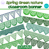 Editable spring green nature classroom banner - nature Bul