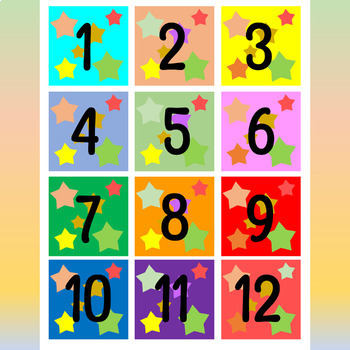 Printable Rainbow Number Labels, Editable Number Labels 1 to 36 ...