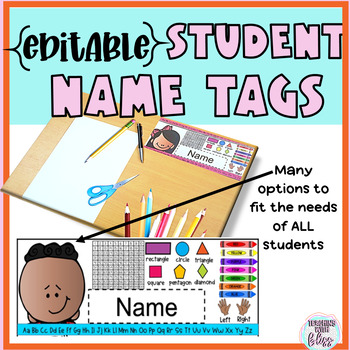 Preview of Editable student nametags-Melonheadz Edition