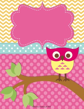 Teacher Binder Covers and Spines owl theme (Editable in PowerPoint)