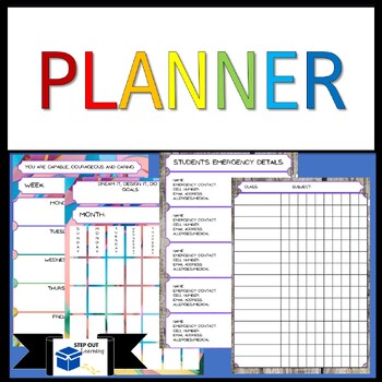 Preview of Editable teacher planner/binder for 2023/2024