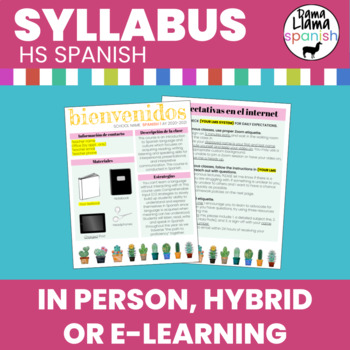 Preview of Editable template for IN PERSON or HYBRID/ELEARNING Syllabus (Google Slides)