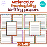 Editable thanksgiving Writing Papers bundle - thanksgiving