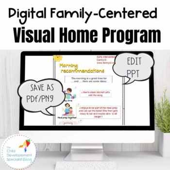 Preview of Editable visual session notes and home program for early intervention PT,OT, SLP