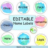 Name labels | Editable | Watercolour theme.