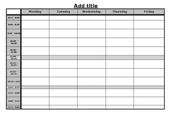 Editable weekly term timetable for teachers by teachwithmissperdrau