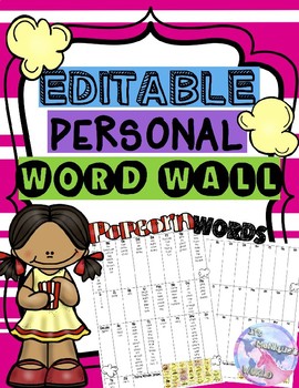Preview of Free Editable personal word wall