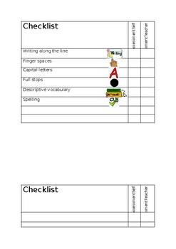 Preview of Writing checklist