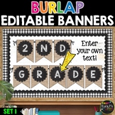 Editable Banners 40 Different Burlap and Chalkboard Pendants