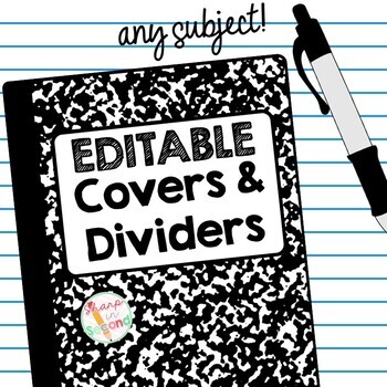 Preview of Editable Dividers and Covers for Student Journals and Notebooks