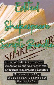 Preview of Growing Edited Shakespeare Script Tragedy Bundle- Romeo and Juliet,Macbeth more