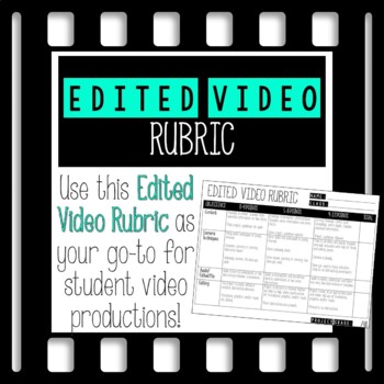 Preview of Edited Video Rubric for Film/TV Productions, iMovie, Adobe Premiere, WeVideo