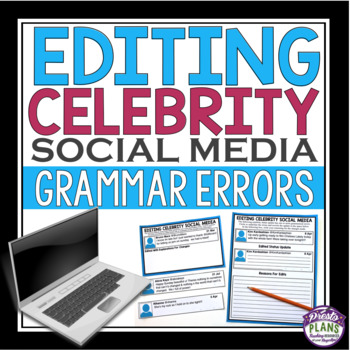 Preview of Grammar Activity - Editing Celebrity Social Media Grammar Errors Assignments