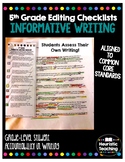 Editing Checklist - 5th Grade Informative Standards