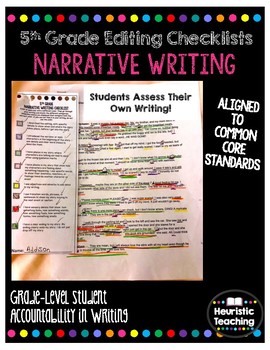Editing Checklist - 5th Grade Narrative Standards by Heuristic Teaching