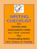 Editing Checklist Self-Peer-Teacher Time-Saver for Expository Writing