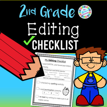 Preview of Editing Checklist for 2nd Grade Writing - student-friendly - PDF and digital!!