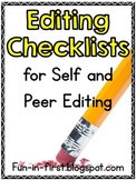 Editing Checklists for Self and Peer Editing