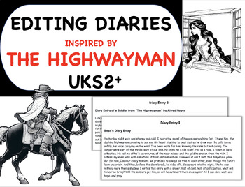 Preview of Editing Diary Entries UKS2 - The Highwayman