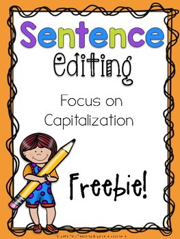 Preview of Capitalization FREEBIE: Sentence Editing