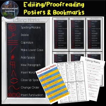 Editing Marks Proofreading Posters Bookmarks Multiple Designs - 